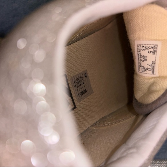 Sparkly Silver Vans Shoes Size 7 - Picture 3 of 3